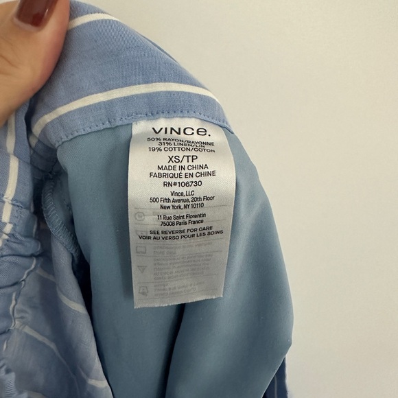 Vince Pleated Striped Woven Wide-Leg Pants - Picture 7 of 9